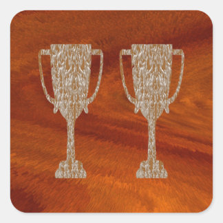 Sticker Carré TROPHIE D'Or : Récompense Célébration