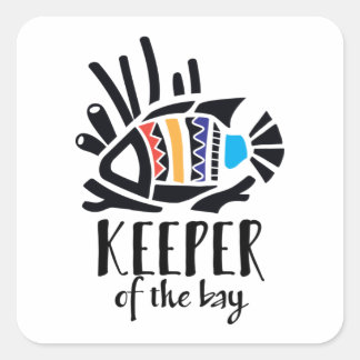 Sticker Carré Tropical Hawaiian Triggerfish