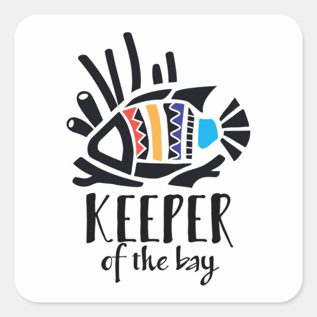 Sticker Carré Tropical Hawaiian Triggerfish (Devant)