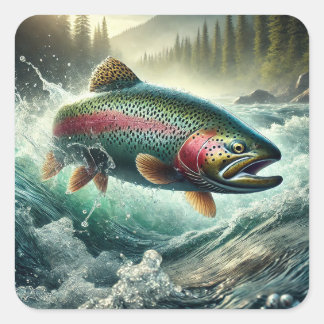Sticker Carré Trout Illustration 
