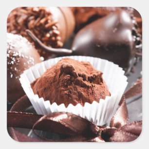 Sticker Carré Truffes au chocolat