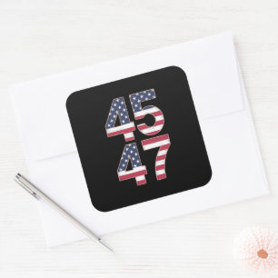 Sticker Carré Trump 2024 45 47 Vintage