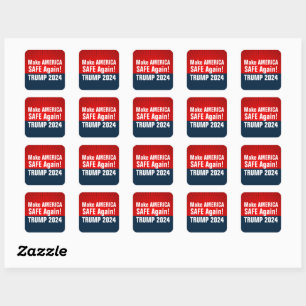 Sticker Carré Trump 2024 Rendre l'Amérique en sécurité