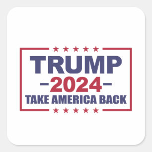 Sticker Carré Trump 2024 : Reprendre l'Amérique