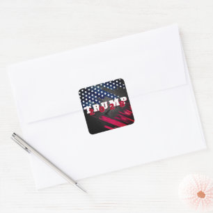 Sticker Carré Trump 2028 avec étoiles