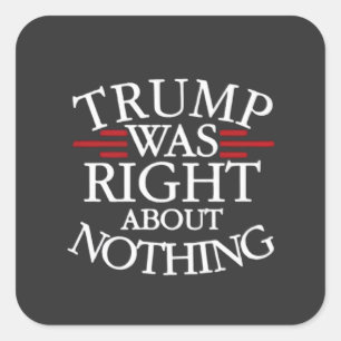 Sticker Carré Trump Avait Raison Sur Rien De Anti-Trump Démocrat