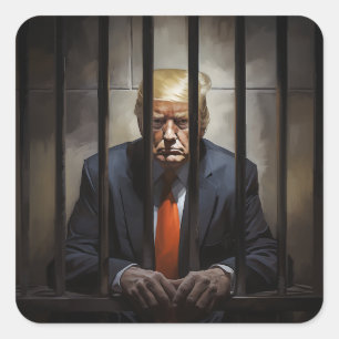 Sticker Carré Trump en prison.
