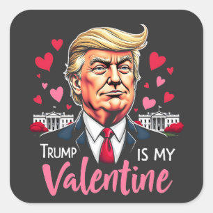 Sticker Carré Trump est le président de la Saint Valentin