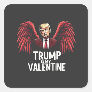Sticker Carré Trump est ma Saint-Valentin d'Inauguration Maga