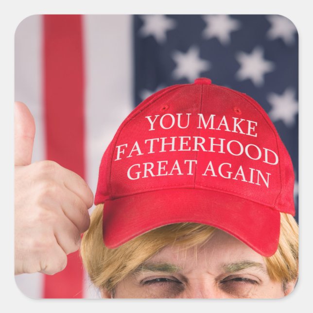 Sticker Carré Trump et la paternité (Devant)