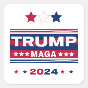 STICKER CARRÉ TRUMP~MAGA~2024