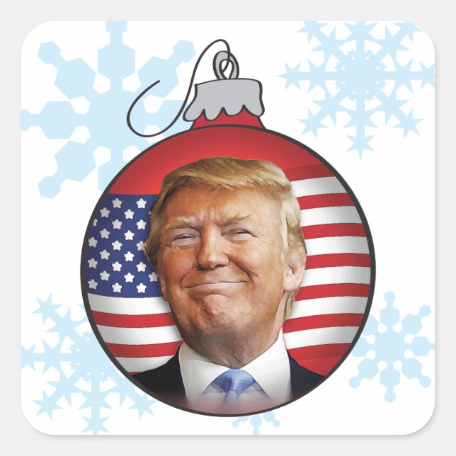 Sticker Carré Trump pour Noël (Devant)