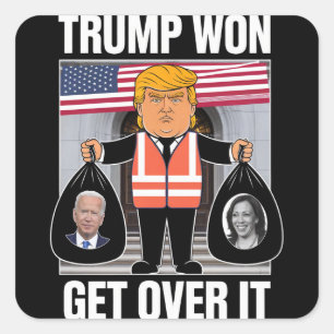 Sticker Carré Trump remporte l'élection Maga Won 2024