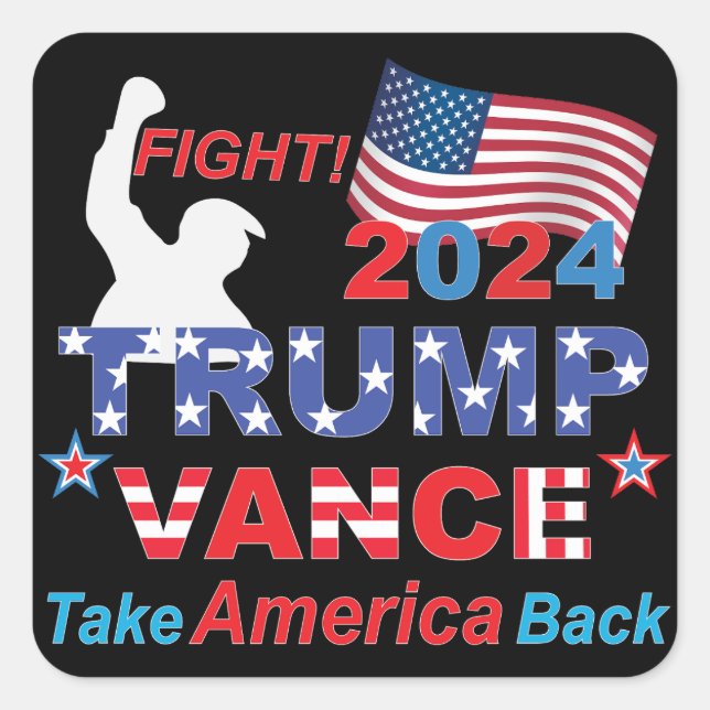 STICKER CARRÉ TRUMP VANCE 2024 (Devant)