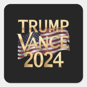Sticker Carré Trump Vance 2024 : Une vision audacieuse pour l'Am