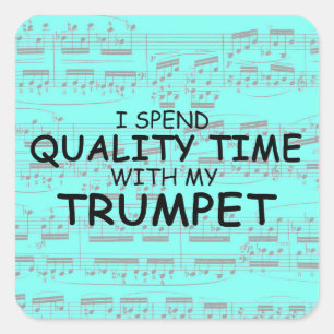 Sticker Carré Trumpet Time de qualité