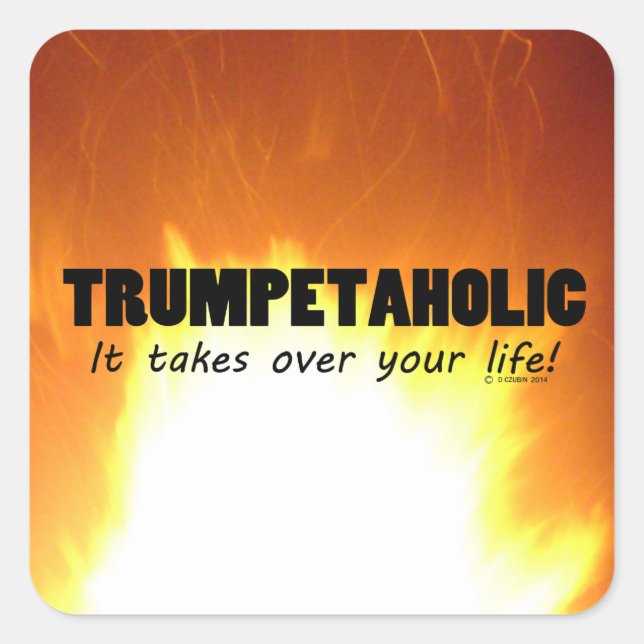 Sticker Carré Trumpetaholic (Devant)