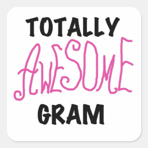 Sticker Carré Tshirts et cadeaux rose Gram absolument géniaux