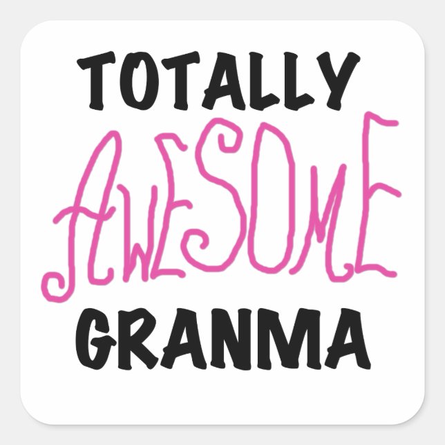Sticker Carré Tshirts et cadeaux rose Granma absolument géniaux (Devant)
