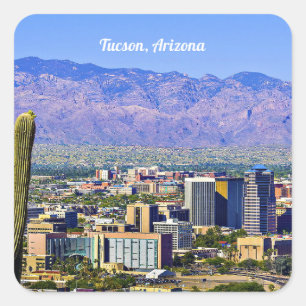Sticker Carré Tucson, Arizona Vue pittoresque