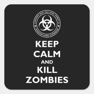 Sticker Carré Tuer des zombies