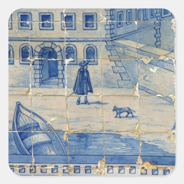 Sticker Carré Tuile d'azulejo (Devant)