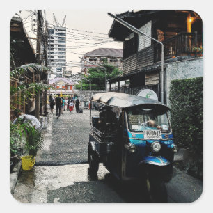 Sticker Carré Tuk Tuk À Bangkok Thaïlande