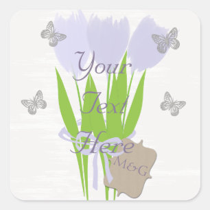 Sticker Carré Tulipes personnalisées
