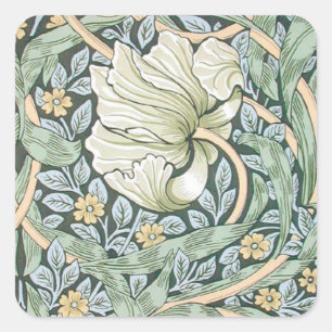 Sticker Carré Tulipes Pimpernel Art Botanique de William Morris