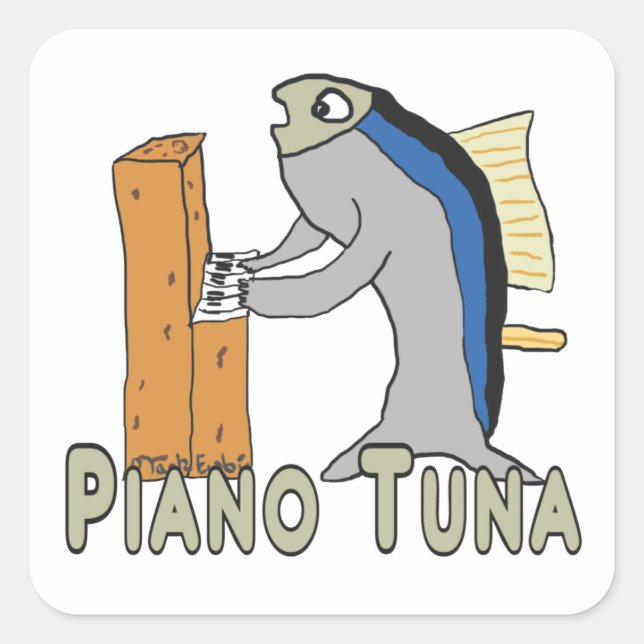 Sticker Carré Tuner de piano (thon) (Devant)