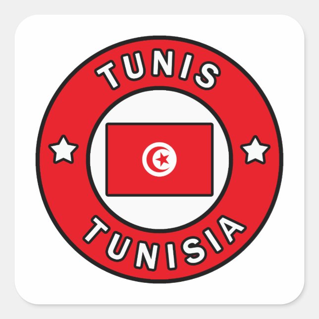 Sticker Carré Tunisie (Devant)