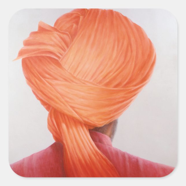 Sticker Carré Turban safran (Devant)