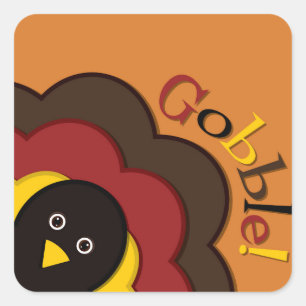 Sticker Carré Turc caché de Thanksgiving
