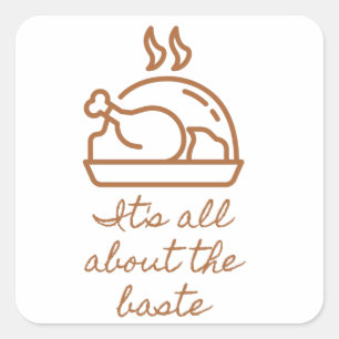 Sticker Carré Turquie Icône Tout sur le Baste Thanksgiving