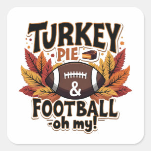 Sticker Carré Turquie tarte et football Oh Ma Turquie Thankgivin
