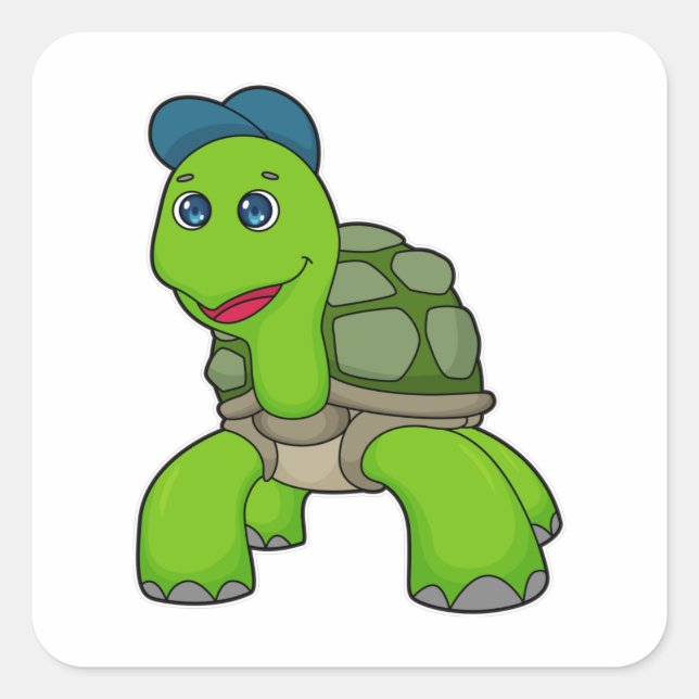 Sticker Carré Turtle Cap (Devant)
