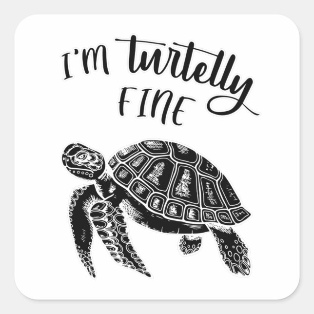 Sticker Carré Turtle Sea Turtles (Devant)