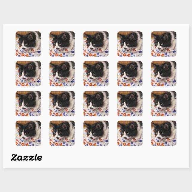 Sticker Carré Tuxedo (Feuille)