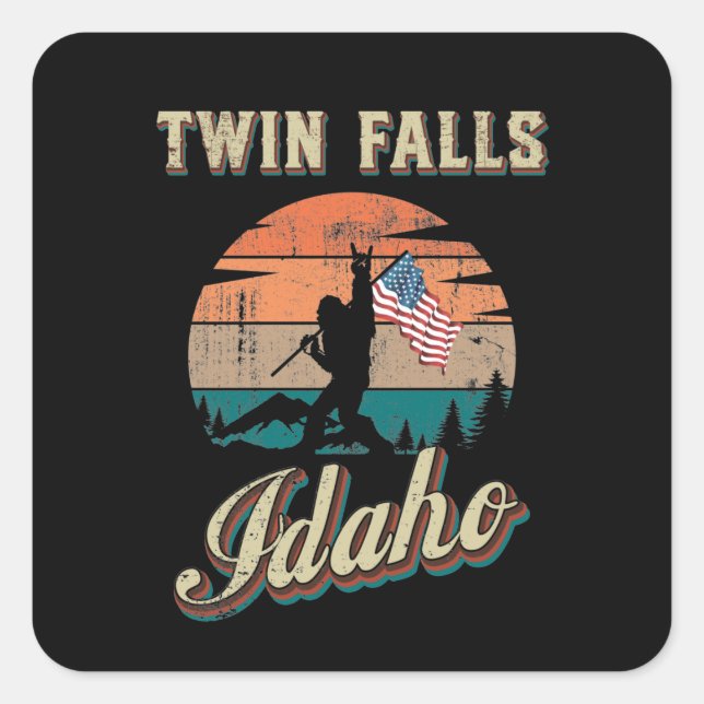 Sticker Carré Twin Falls Idaho (Devant)
