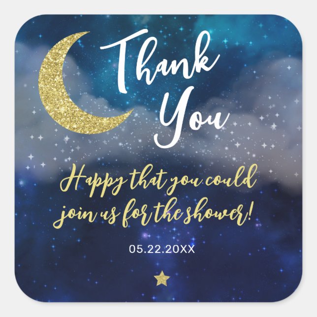 Sticker Carré Twinkle Twinkle Little Star Baby shower (Devant)