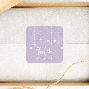 Sticker Carré Twinkle Twinkle Little Star Baby shower Merci
