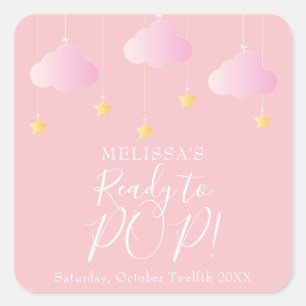Sticker Carré Twinkle twinkle little star Prêt à éclater rose
