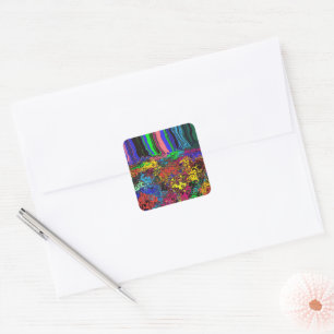 Sticker Carré Twirlers colorés Abstraits / Poussés /