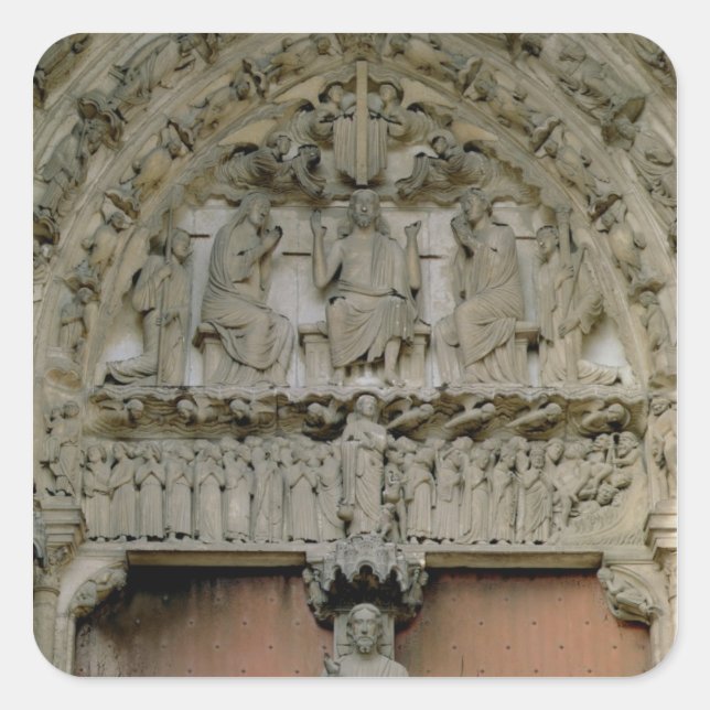 Sticker Carré Tympanum du Portail Sud dépeignant Christ Enthroné (Devant)