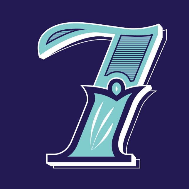 Sticker Carré Type Art : Numéro sept (Créateur téléchargé)