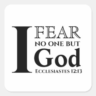Sticker Carré Typographie Bible Verset ● Je Ne Crainte Personne 