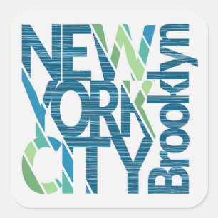 Sticker Carré Typographie de Brooklyn New York