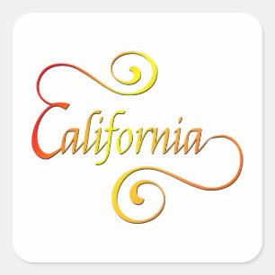 Sticker Carré Typographie de Californie