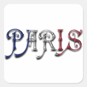 Sticker Carré Typographie de Paris France