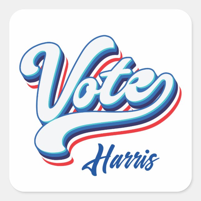 Sticker Carré Typographie des élections (Devant)